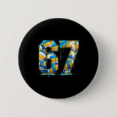 Volleyball 67 Six Seven Srt Funny Gen Alpha Z Meme Button (Vorderseite)