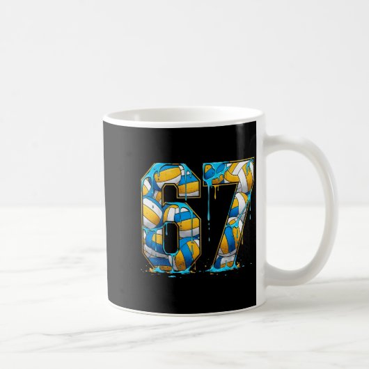 Volleyball 67 Six Seven Srt Funny Gen Alpha Z Meme Kaffeetasse (Rechts)