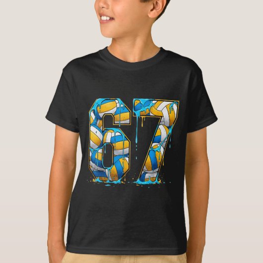 Volleyball 67 Six Seven Srt Funny Gen Alpha Z Meme T-Shirt (Vorderseite)