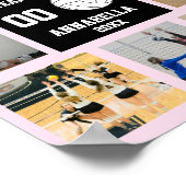Volleyball 7 Foto Collage Rosa Mannschaftsname Poster (Ecke)