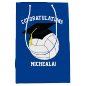 Volleyball Abschluss Blue Mittlere Geschenktüte (Vorderseite)