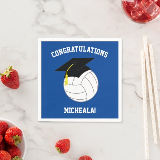 Volleyball Abschluss Blue Serviette (Beispiel)