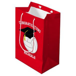 Volleyball Abschluss Sport Rot Mittlere Geschenktüte