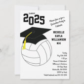 Volleyball Abschluss Sport Schwarz-weiß Einladung (Vorderseite)