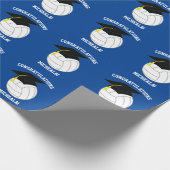 Volleyball Abschluss Sportblau Geschenkpapier (Ecke)