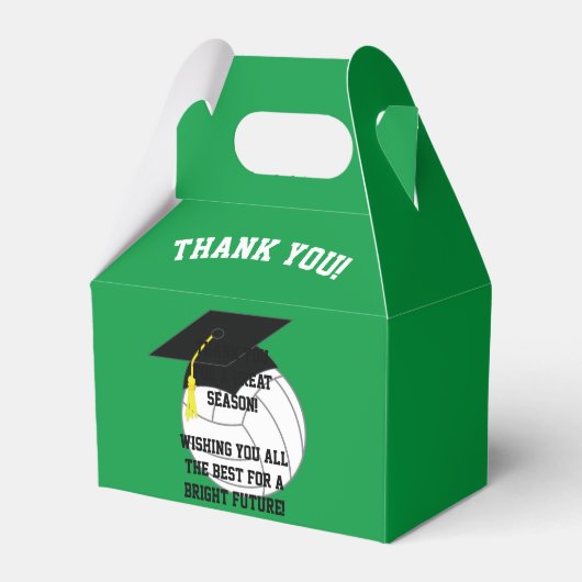 Volleyball Abschluss Sportgrün Geschenkschachtel (Rückseite)