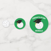 Volleyball Abschluss Sportgrün Konfetti (Rückseiten)