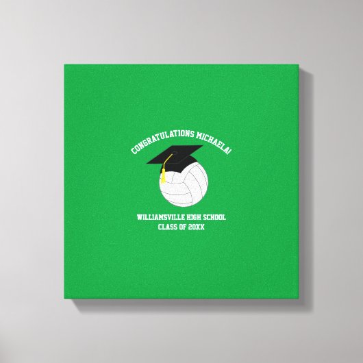 Volleyball Abschluss Sportgrün Leinwanddruck (Vorderseite)