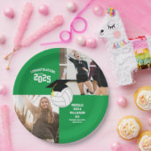 Volleyball Abschluss Sportgrün Pappteller (Party)