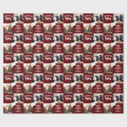 Volleyball Abschluss Sportmaroon Geschenkpapier (Flach)