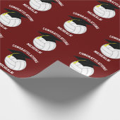 Volleyball Abschluss Sportmaroon Geschenkpapier (Ecke)