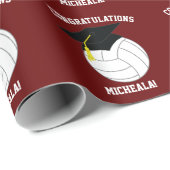 Volleyball Abschluss Sportmaroon Geschenkpapier (Rolleneckpunkt)