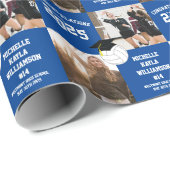 Volleyball Abschluss Sports Blue Geschenkpapier (Rolleneckpunkt)