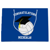 Volleyball Abschluss Sports Blue Große Geschenktüte (Vorderseite)