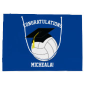 Volleyball Abschluss Sports Blue Große Geschenktüte (Rückseite)