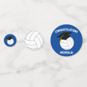 Volleyball Abschluss Sports Blue Konfetti (Vorderseiten)