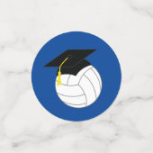 Volleyball Abschluss Sports Blue Konfetti (Klein Vorderseite)