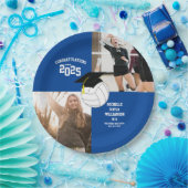 Volleyball Abschluss Sports Blue Pappteller (Party)