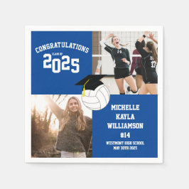 Volleyball Abschluss Sports Blue Serviette