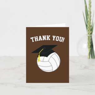 Volleyball Abschluss Sports Brown Dankeskarte