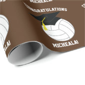 Volleyball Abschluss Sports Brown Geschenkpapier (Rolleneckpunkt)