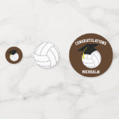 Volleyball Abschluss Sports Brown Konfetti (Vorderseiten)