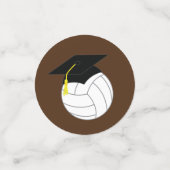 Volleyball Abschluss Sports Brown Konfetti (Klein Vorderseite)