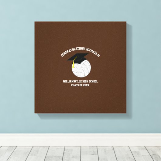 Volleyball Abschluss Sports Brown Leinwanddruck (Insitu (Holzboden))