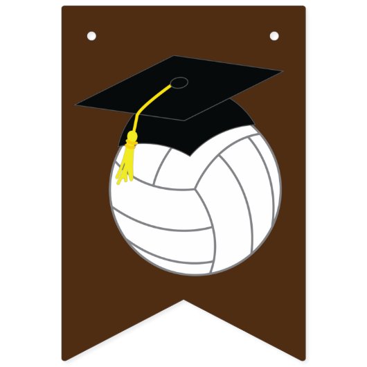 Volleyball Abschluss Sports Brown Wimpelkette (Erste Fahne)