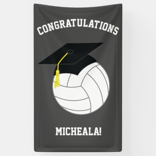 Volleyball Abschluss Sports Gray Banner (Vertikal)