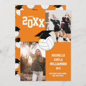 Volleyball Abschluss Sports Orange Ankündigung (Vorne/Hinten)