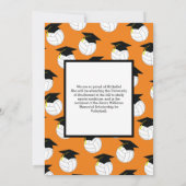 Volleyball Abschluss Sports Orange Einladung (Rückseite)