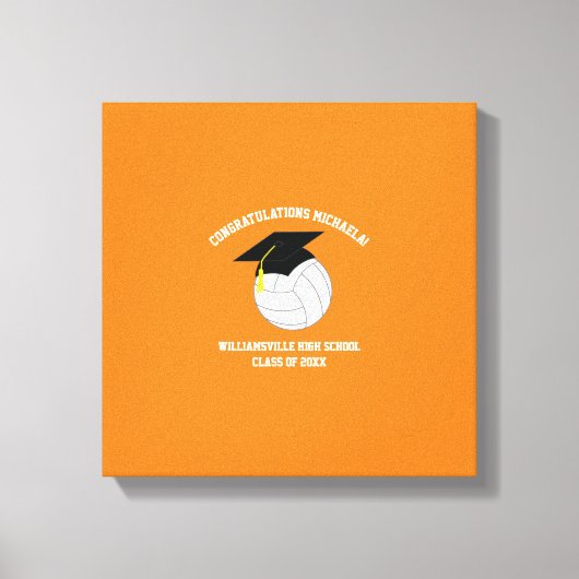 Volleyball Abschluss Sports Orange Leinwanddruck (Vorderseite)