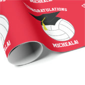 Volleyball Abschluss Sports Red Geschenkpapier (Rolleneckpunkt)