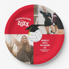 Volleyball Abschluss Sports Red Pappteller