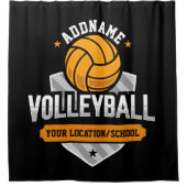 Volleyball ADD TEXT School Varsity Team Player Duschvorhang (Vorderseite)