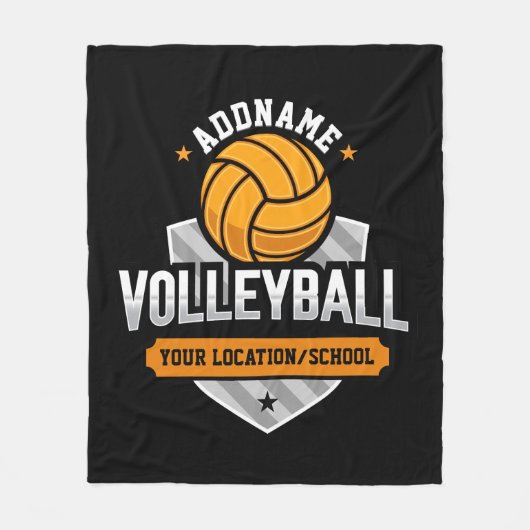 Volleyball ADD TEXT School Varsity Team Player Fleecedecke (Vorderseite)