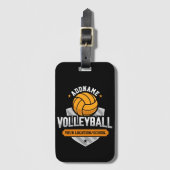 Volleyball ADD TEXT School Varsity Team Player Gepäckanhänger (Vorderseite Vertikal)