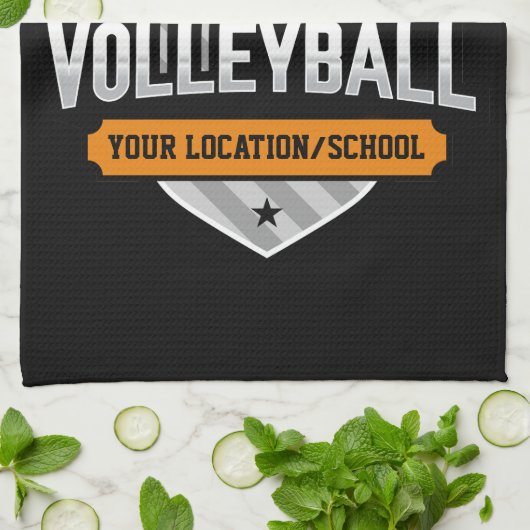 Volleyball ADD TEXT School Varsity Team Player Geschirrtuch (Gefaltet)