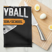 Volleyball ADD TEXT School Varsity Team Player Geschirrtuch (Viertel Falte)