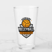 Volleyball ADD TEXT School Varsity Team Player Glas (Vorderseite)