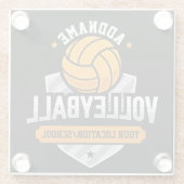 Volleyball ADD TEXT School Varsity Team Player Glasuntersetzer (Rückseite)