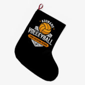 Volleyball ADD TEXT School Varsity Team Player Großer Weihnachtsstrumpf (Vorderansicht (hängend))