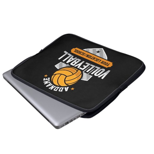 Volleyball ADD TEXT School Varsity Team Player Laptopschutzhülle (Vorne Knopf)