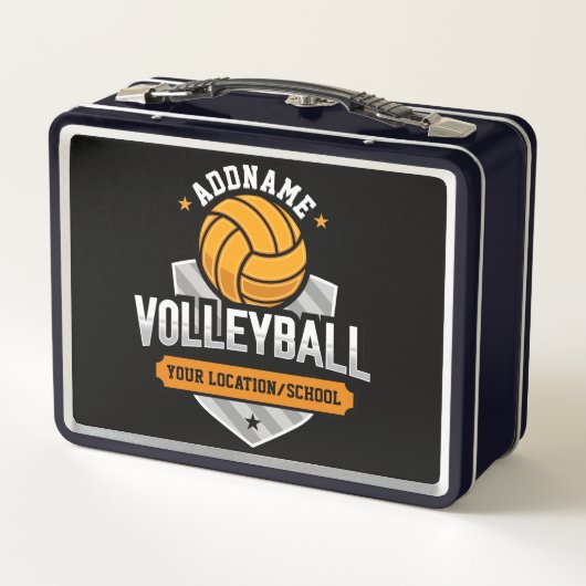 Volleyball ADD TEXT School Varsity Team Player Metall Brotdose (Rückseite)