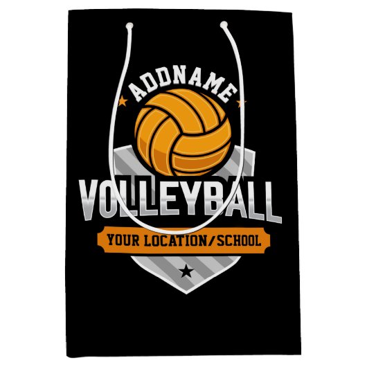 Volleyball ADD TEXT School Varsity Team Player Mittlere Geschenktüte (Vorderseite)