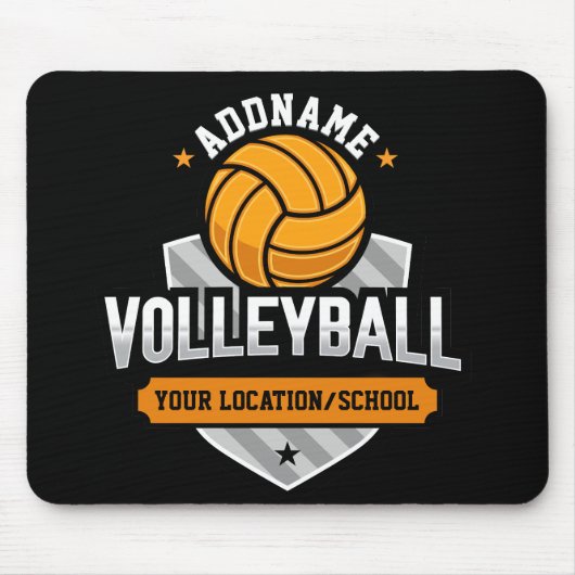 Volleyball ADD TEXT School Varsity Team Player Mousepad (Vorne)