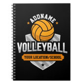 Volleyball ADD TEXT School Varsity Team Player Notizblock (Vorderseite)