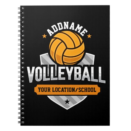Volleyball ADD TEXT School Varsity Team Player Notizblock (Vorderseite)