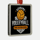 Volleyball ADD TEXT School Varsity Team Player Ornament Aus Metall (Rechts)